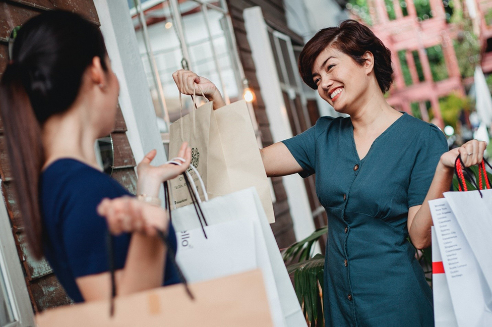 Woman with shopping packages